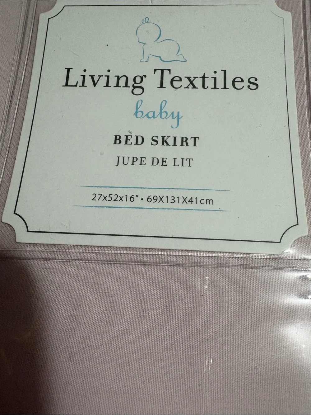 Living Textiles Baby Bed Skirt in Pink and White